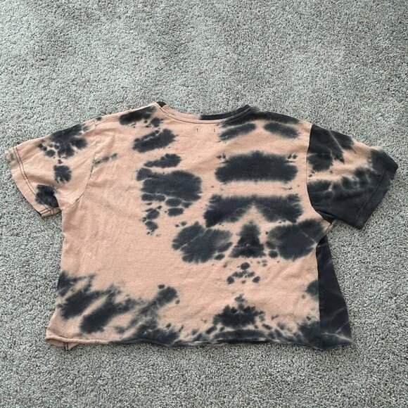 Preston & James Acid Wash Zodiac Raw Edge Cotton Cropped Shirt Large - Picture 4 of 9